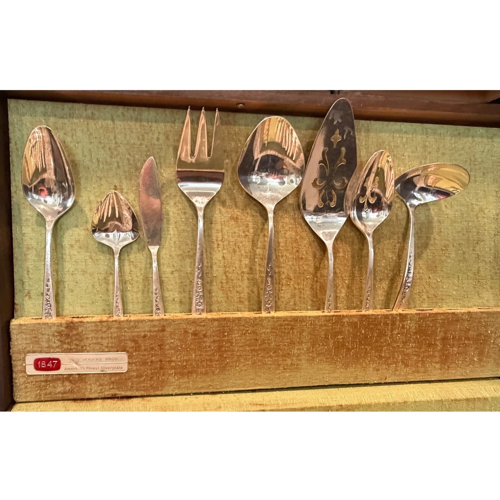 1847 Rogers Bros Silver Fashion Flatware Set International Silver Co/Chest 78 Pz - Picture 5 of 15
